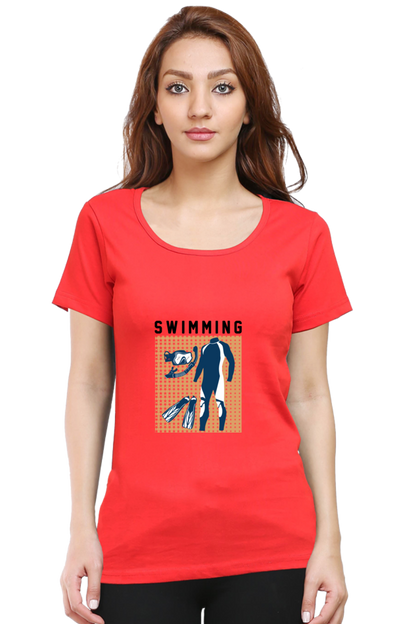 Women  Swimming Half Sleeve T-Shirt - Swimming