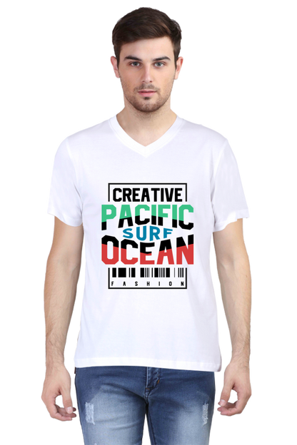 Men's V Neck T-Shirt - Pacific Ocean