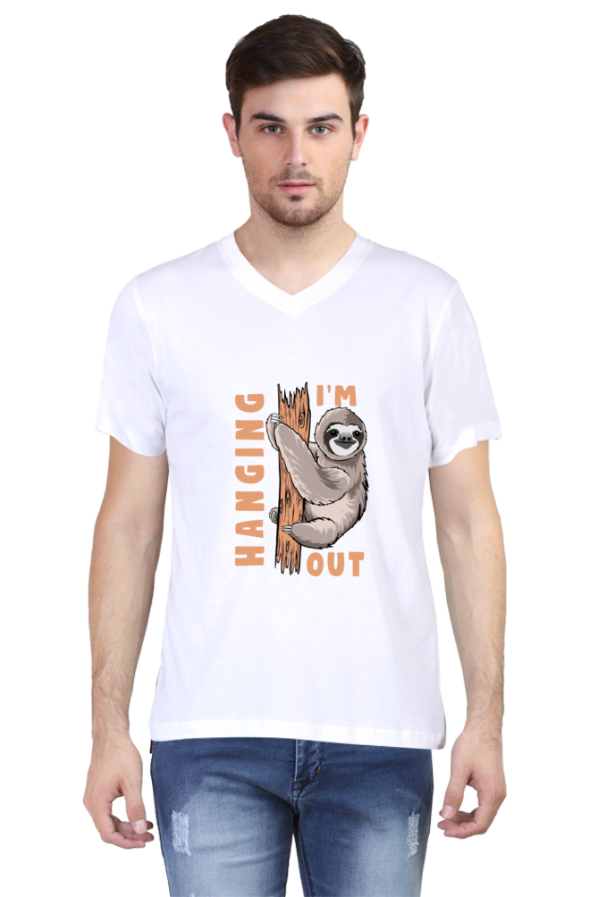 Men's Funny & Queen SVG V Neck T-Shirt - hanging