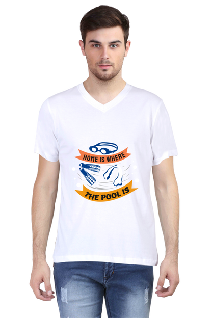 Men's Swimming V Neck T-Shirt - The Pool