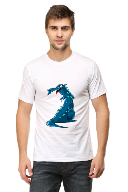 Men's Animal's & Monster's Cotton Round Neck T-Shirt - dinosaur
