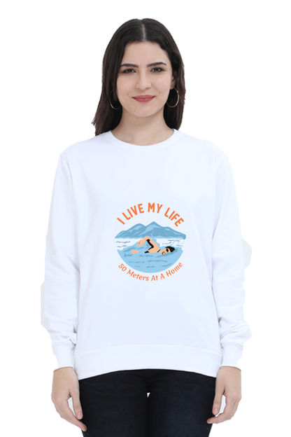 Women Swimming Sweatshirt - My Life