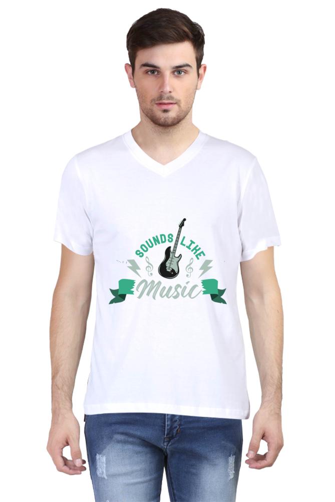 Men's V Neck T-Shirt - Sounds Like Music