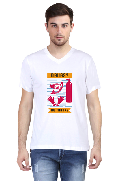 Men's Swimming V Neck T-Shirt - No Thanks