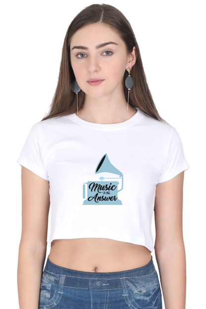 Women's Music Crop Top - Answer