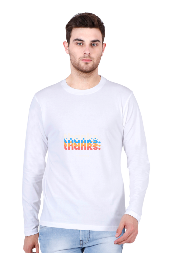 Men’s  Minimalistic Full Sleeve - T Shirt - Thanks