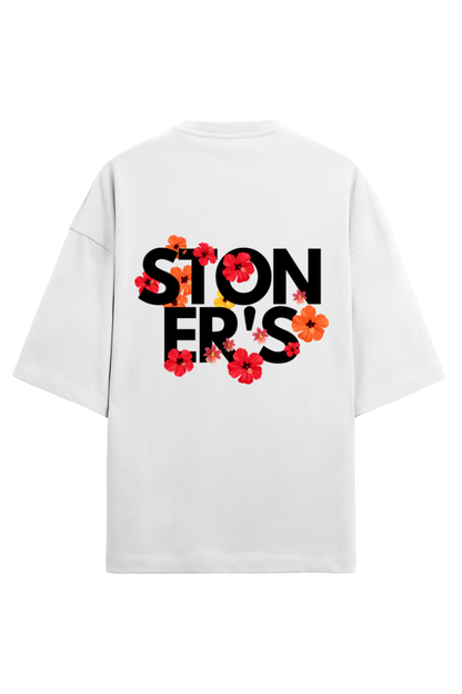 Women Terry Oversized T Shirt Floral