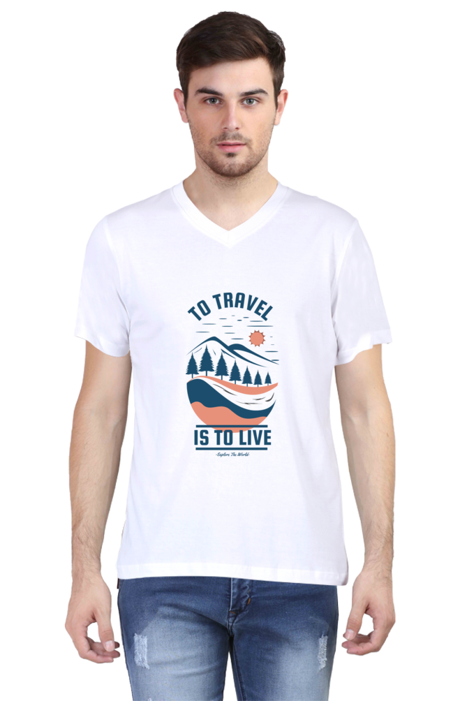 Men's Adventure V Neck T-Shirt - travel