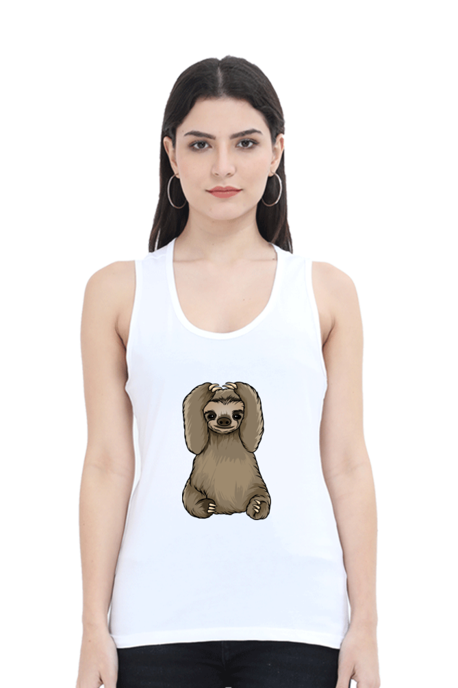 Women Sloth Tank Top - baby sloth