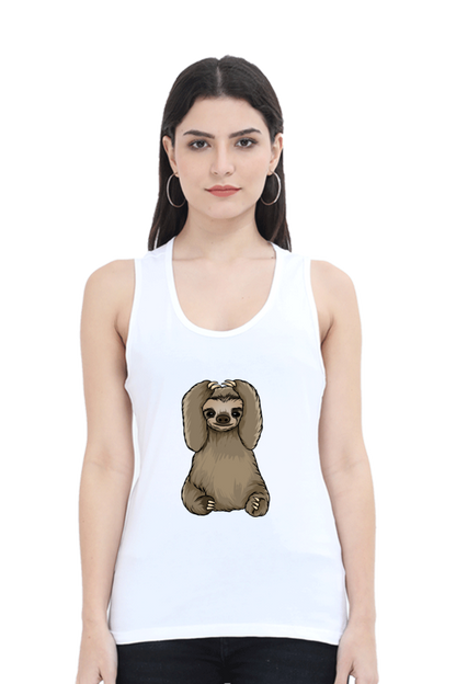 Women Sloth Tank Top - baby sloth