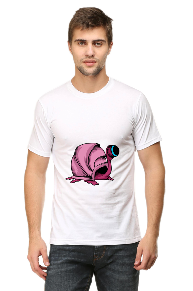 Men's Animal's & Monster's Cotton Round Neck T-Shirt - monster snail