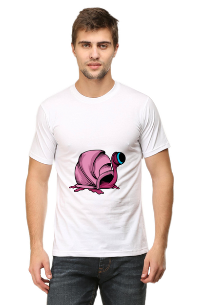 Men's Animal's & Monster's Cotton Round Neck T-Shirt - monster snail