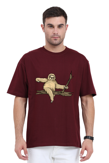 Men Sloth Oversized Classic T Shirt  - wood ride
