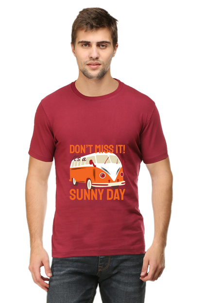Men's Round Neck Summer T-Shirt - Sunny Day