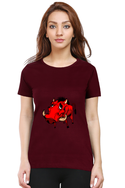 Women’s Round Neck Printed Animal's & Monster's T-Shirts -  monster rino