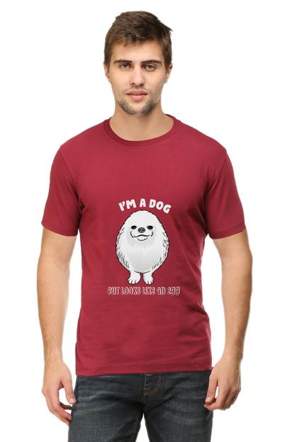 Men's Funny & Queen SVG Round Neck T-Shirt - dog