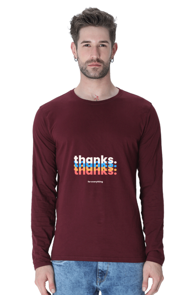Men’s  Minimalistic Full Sleeve - T Shirt - Thanks