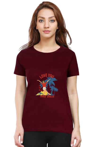 Women’s Round Neck Printed Summer T-Shirts - Beach & Back