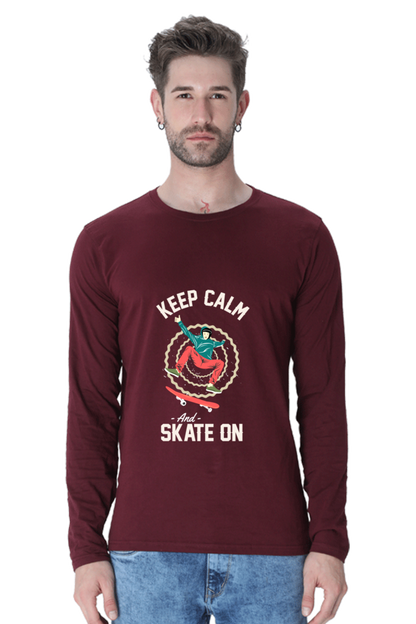 Men’s  Skateboard Full Sleeve - T Shirt  - Keep Calm