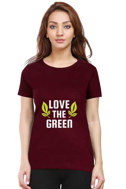 Women’s Round Neck Printed Gardening T-Shirts -   green