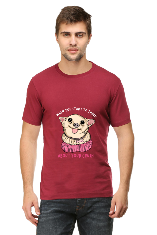Men's Funny & Queen SVG Round Neck T-Shirt - crush