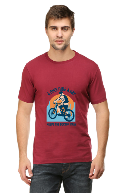 Men's Rider Cotton Round Neck T-Shirt - bike ride