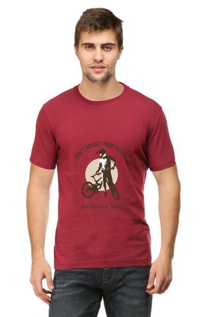 Men's Rider Cotton Round Neck T-Shirt - helmet