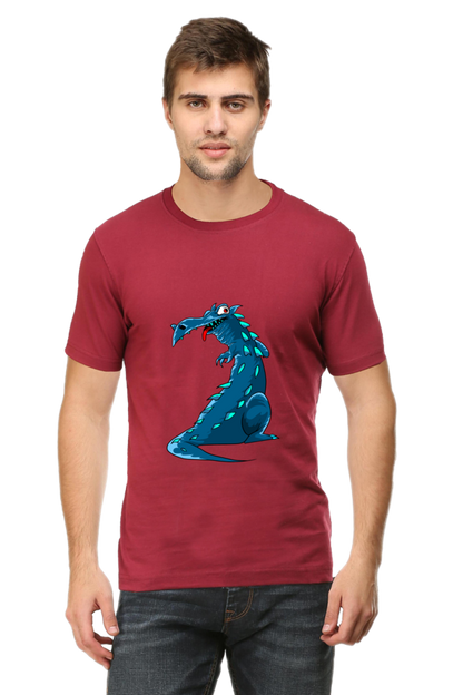 Men's Animal's & Monster's Cotton Round Neck T-Shirt - dinosaur