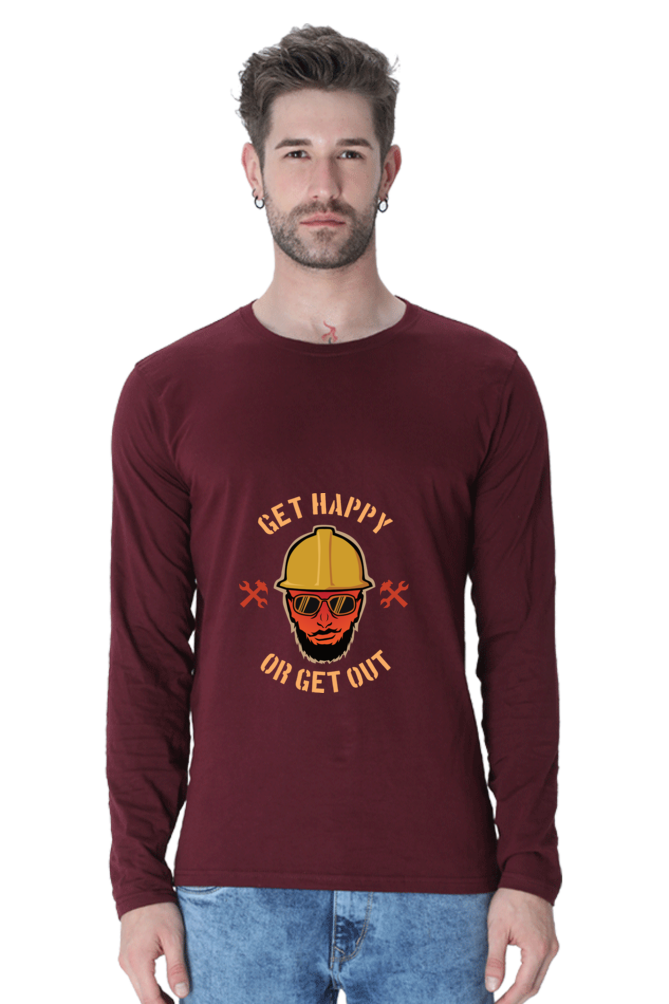 Men's Gardening Full sleeve T-Shirt - happy