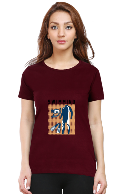 Women  Swimming Half Sleeve T-Shirt - Swimming