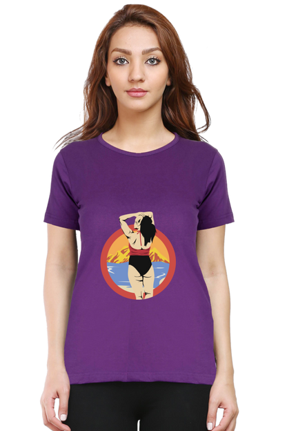 Women’s Round Neck Printed Summer T-Shirts - Girl
