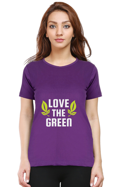 Women’s Round Neck Printed Gardening T-Shirts -   green