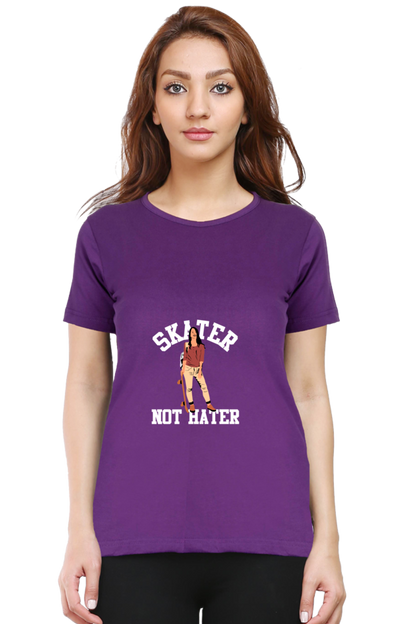 Women  Skateboard Half Sleeve T-Shirt -  Hater