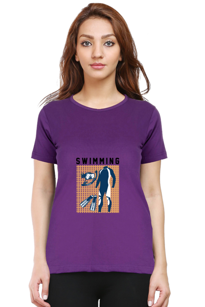 Women  Swimming Half Sleeve T-Shirt - Swimming