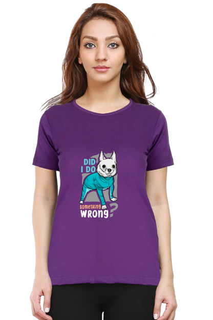 Women’s Round Neck Printed Funny & Queen SVG T-Shirts -  wrong