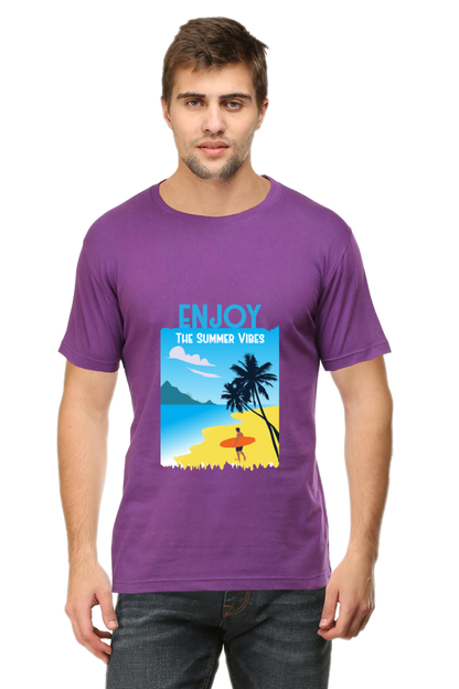 Men's Round Neck Summer T-Shirt - Vibe
