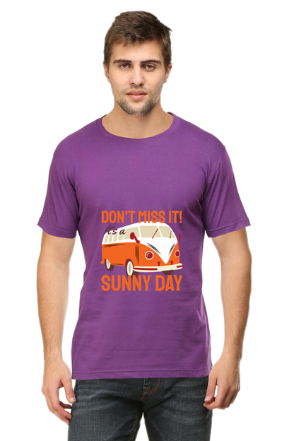 Men's Round Neck Summer T-Shirt - Sunny Day