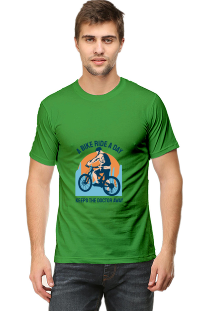 Men's Rider Cotton Round Neck T-Shirt - bike ride