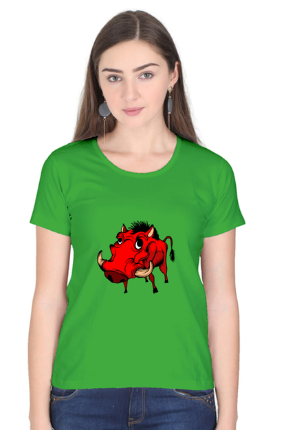 Women’s Round Neck Printed Animal's & Monster's T-Shirts -  monster rino