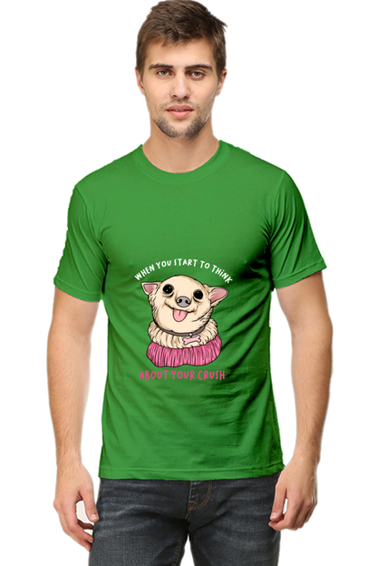 Men's Funny & Queen SVG Round Neck T-Shirt - crush