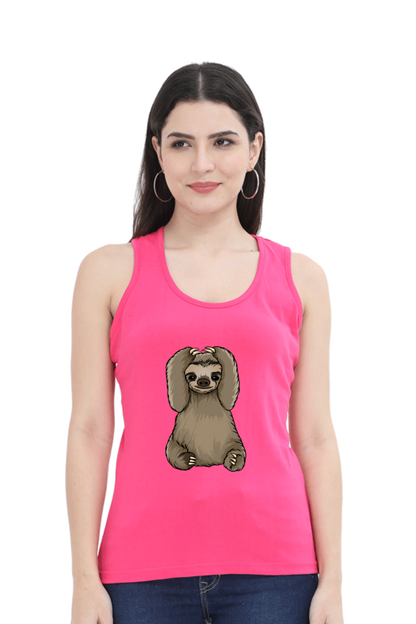 Women Sloth Tank Top - baby sloth