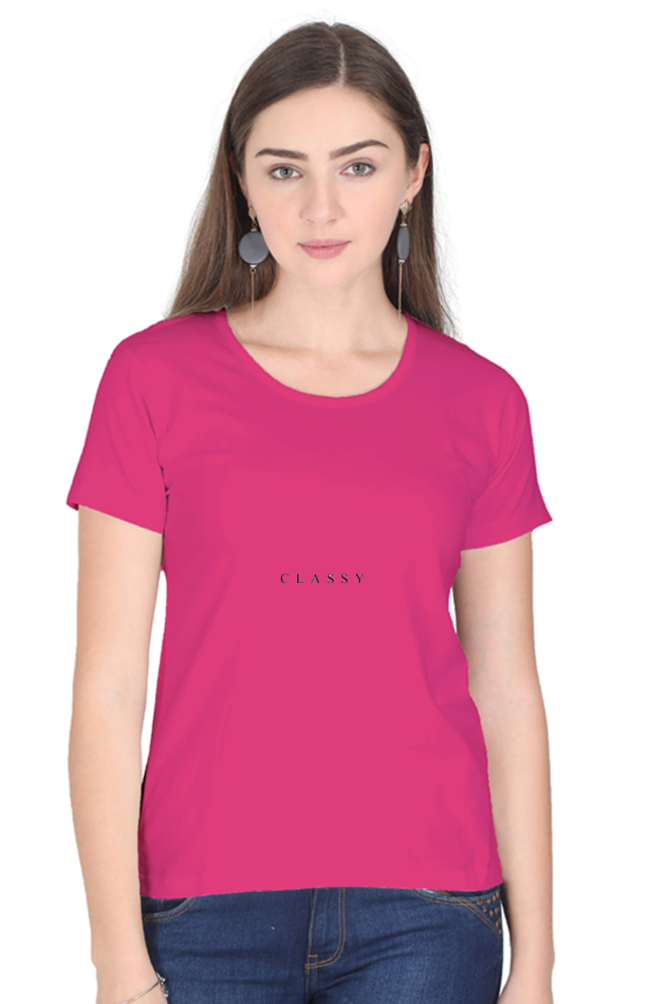 Women’s Round Neck Printed Minimalistic T-Shirts -  Classy
