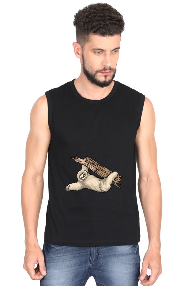 Men’s Sloth Gym Vest - waving baby