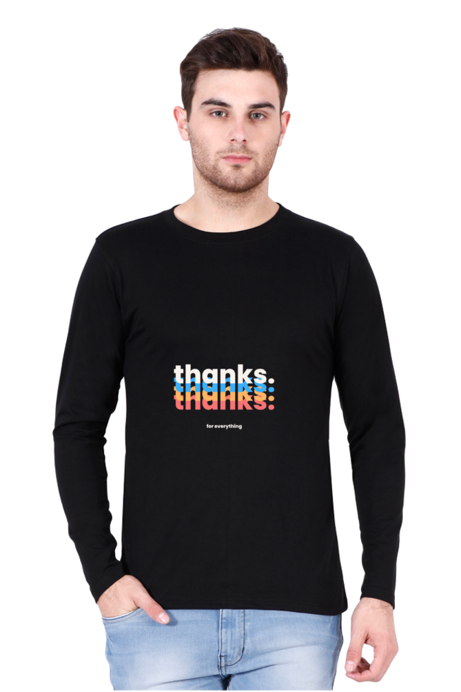 Men’s  Minimalistic Full Sleeve - T Shirt - Thanks