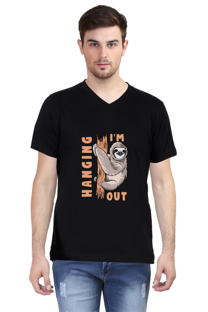 Men's Funny & Queen SVG V Neck T-Shirt - hanging
