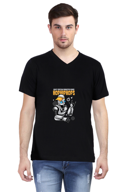 Men's Dance V Neck T-Shirt - robot urban hip-hop