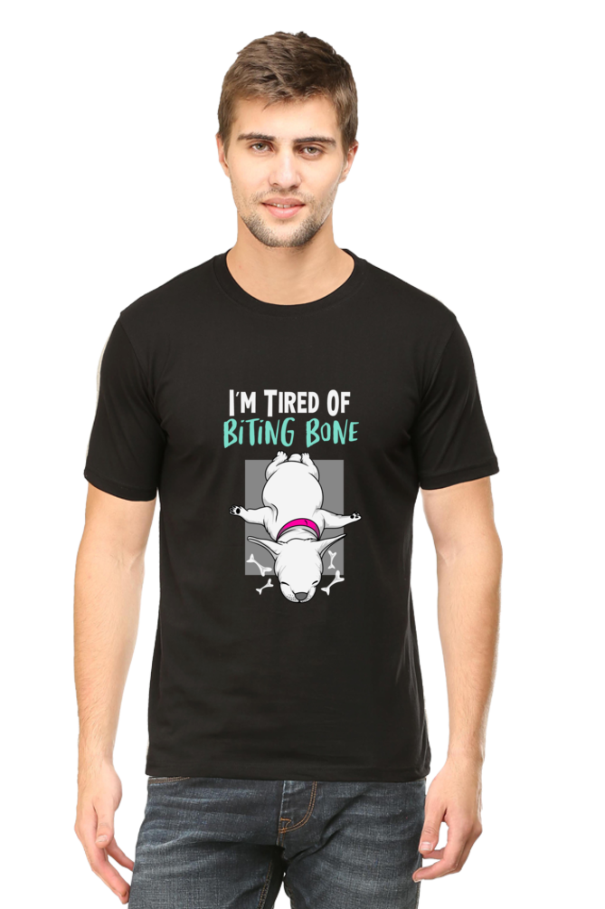 Men's Funny & Queen SVG Round Neck T-Shirt - biting