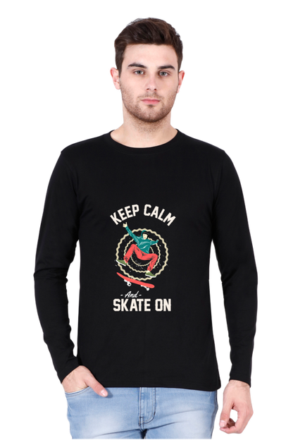 Men’s  Skateboard Full Sleeve - T Shirt  - Keep Calm