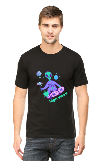 Men's Round Neck T-Shirt - High Vibes
