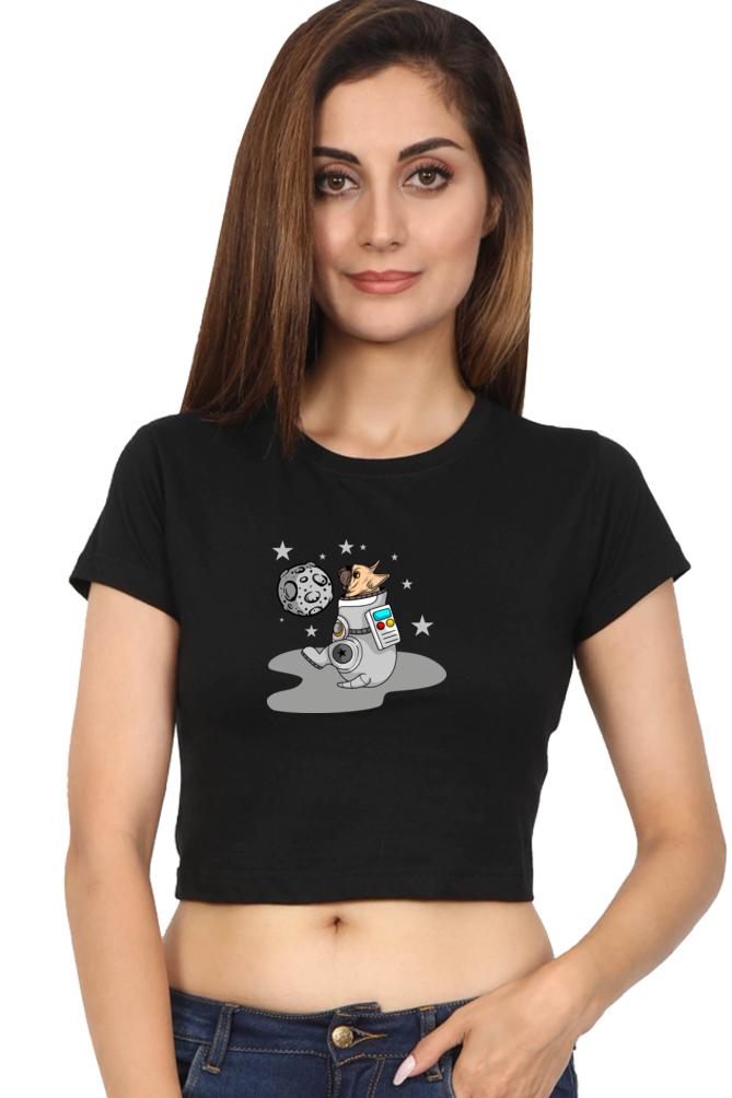 Women Animal's & Monster's  Crop Top -  astro dog